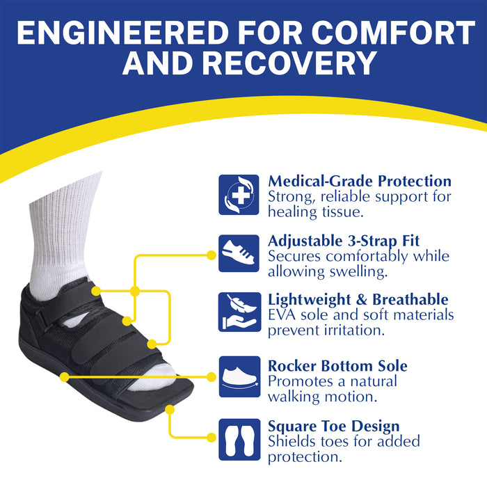 Brace Direct Deluxe Post Op Shoe - Medical-Grade Support For Foot Surgery Recovery