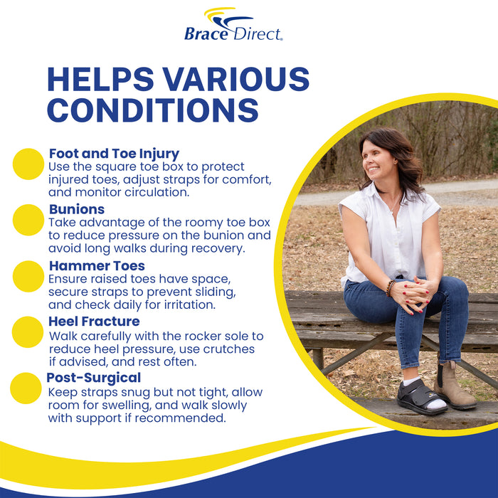 Brace Direct Deluxe Post Op Shoe - Medical-Grade Support For Foot Surgery Recovery