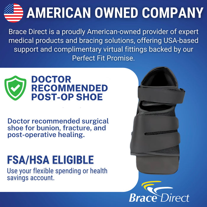 Brace Direct Deluxe Post Op Shoe - Medical-Grade Support For Foot Surgery Recovery