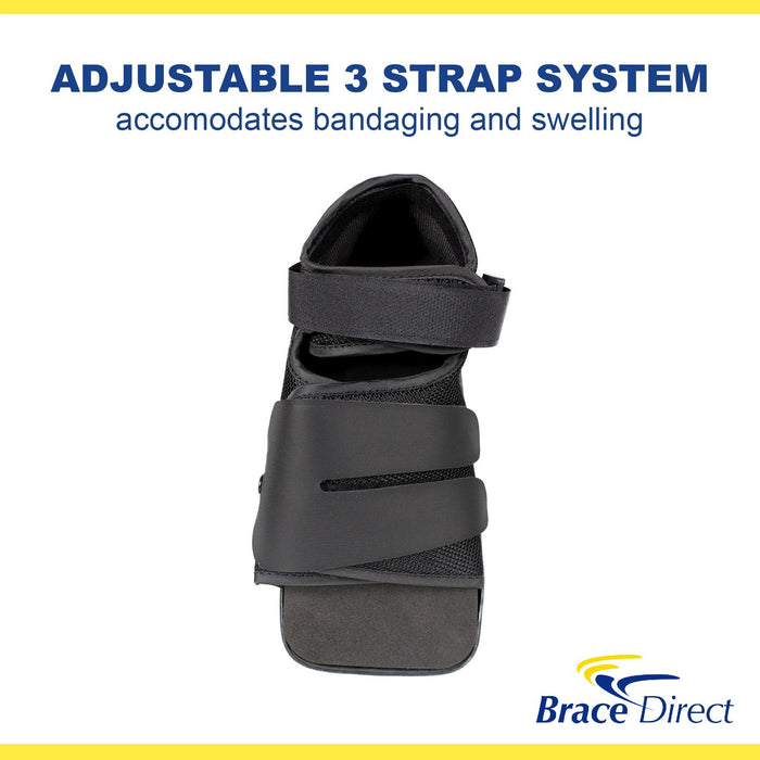 Deluxe Post-Op Walking Shoe – Square Toe, Adjustable Support for Foot & Toe Surgery Recovery, Broken Foot, Stress Fractures, Hammer Toe & Bunions – Fits Left or Right Foot by Brace Direct, Size XS (US Shoe Women 4-6.5)