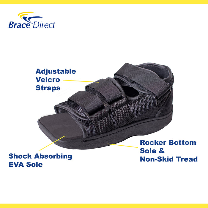 Pediatric Square-Toe Post-Op Shoe – Recovery Support for Broken or Fractured Foot & Toe Surgery by Brace Align, Left/Right Foot, Kids M (US Shoe 4.5-6)