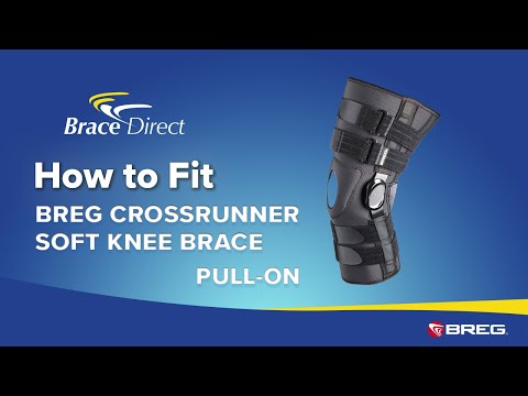 Informational video shows how to fit and wear the Breg CrossRunner Soft Pull-On Knee Brace, by Brace Direct.