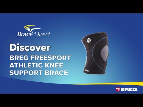 Informational video showcasing the Breg FreeSport Athletic Knee Support Brace, by Brace Direct.