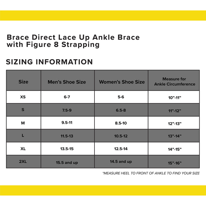 Easy Lace Up Ankle Support Brace with Speedlace - Sprained Ankle Stabilizer Figure 8 Wrap - for Men and Women - For Running, Volleyball, Basketball, Tennis by Brace Direct