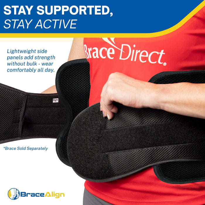 Brace Align Core TLSO LSO Side Stays for Back Braces - Adjustable Replacement Side Panels for Added Lateral Support