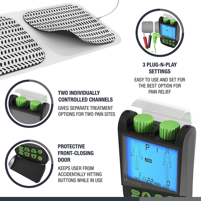 Brace Direct OTC TENS Massager  Unit by Ultima - Portable Electrotherapy Device for Chronic & Acute Pain Management