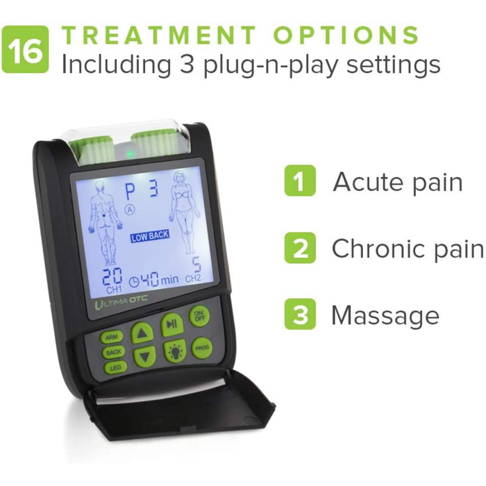 Brace Direct OTC TENS Massager  Unit by Ultima - Portable Electrotherapy Device for Chronic & Acute Pain Management