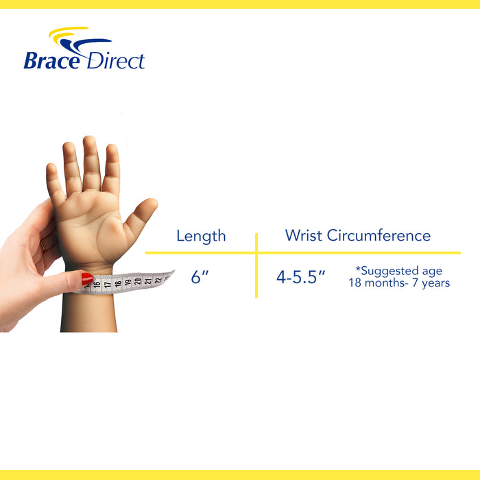 Kids Lace-Up Wrist Brace for Immobilization, Sprains, Strains, Carpal Tunnel & De Quervain’s by Brace Direct, Right Wrist - Fits 6 in length / 4-5.5 in wrist (18 m-7 y)