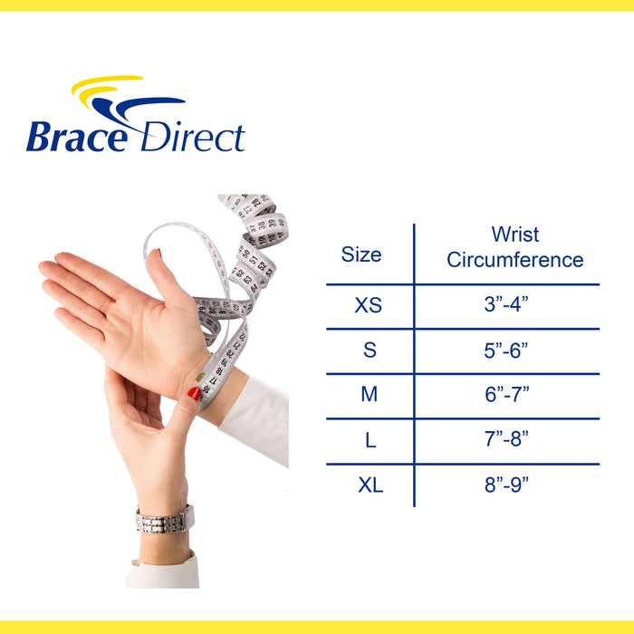 Mini Thumb Spica Splint – Thumb Stabilizer for Arthritis, De Quervain Tendonitis, Trigger Thumb & CMC/MCP Joint Support by Brace Direct – Plus Size XL (Fits Wrist Circ. 8-9 in)