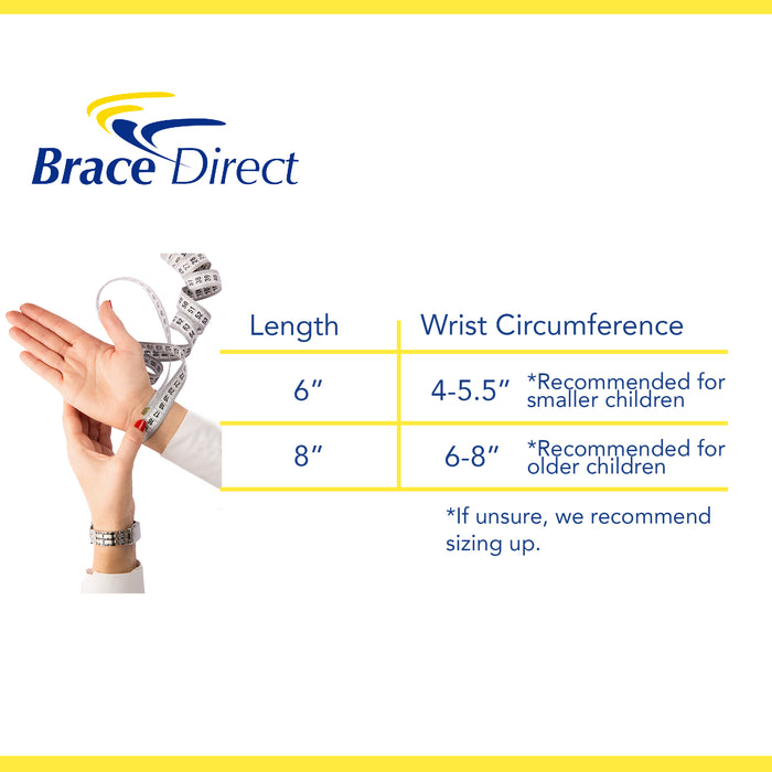 Pediatric & Teen Wrist Brace – Carpal Tunnel, Sprains, Tendonitis & De Quervain’s Support by Brace Direct, Right Wrist, 8" Length, Fits 6-8" Wrist Circ