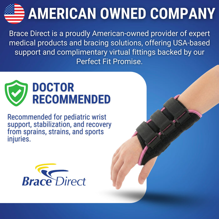 Brace Direct ColorPop Wrist Kids Brace L3908 | Adjustable Pediatric Wrist Support