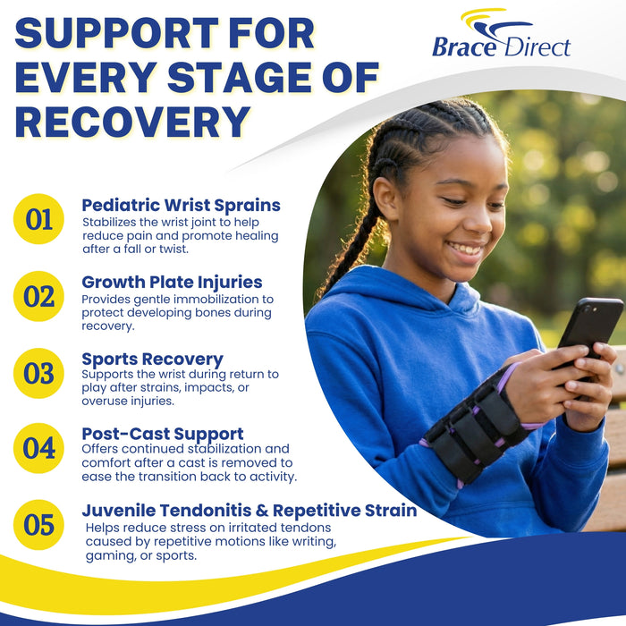 Brace Direct ColorPop Wrist Kids Brace L3908 | Adjustable Pediatric Wrist Support