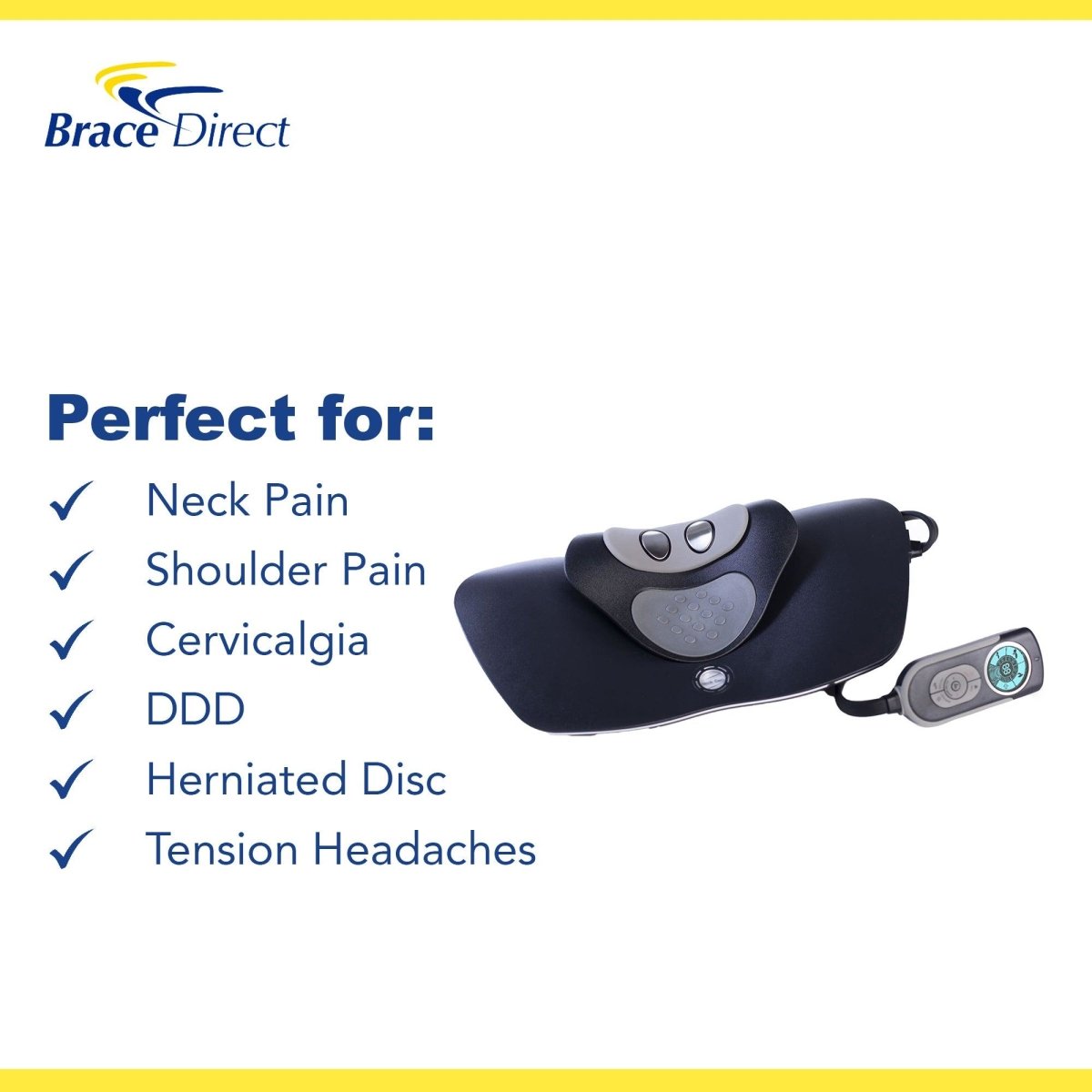 Brace Direct Digital Cervical Traction Unit with Massage, Heat and TENS Electrotherapy - CTU348 - Brace Direct