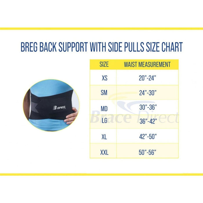 Breg Back Support with Side Pulls - 07331 - Brace Direct