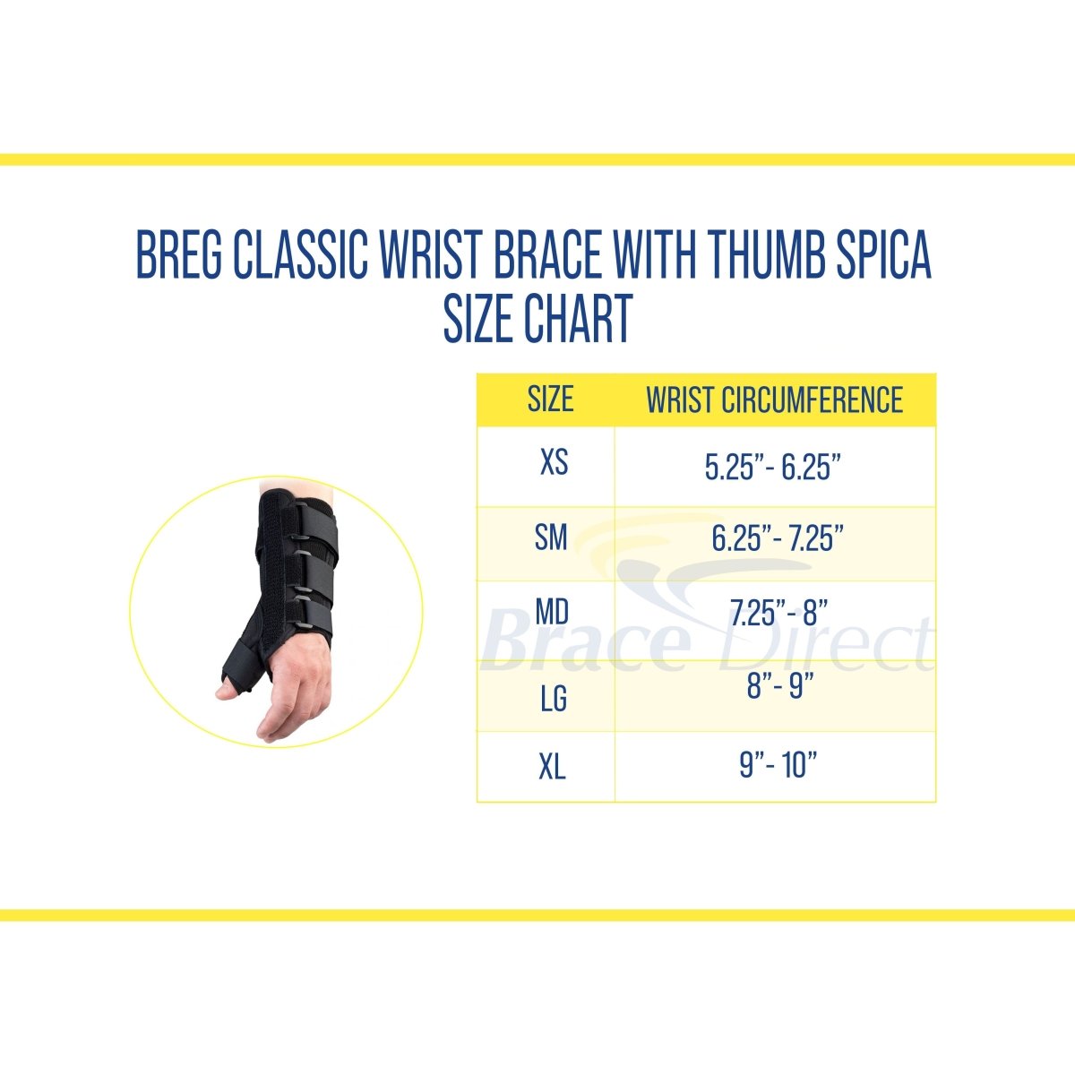 Breg Classic Wrist Brace with Thumb Spica - 100636-110 - Brace Direct