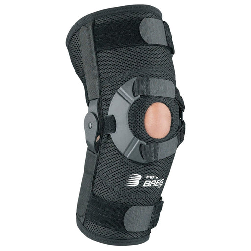 Right side view of the Breg PTO Soft Airmesh Knee Brace by Brace Direct, worn by a model.