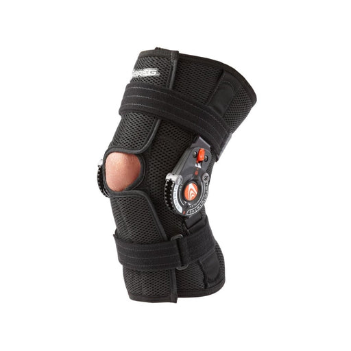Side view of the Breg Recover Short Airmesh Knee Brace by Brace Direct, isolated on white.