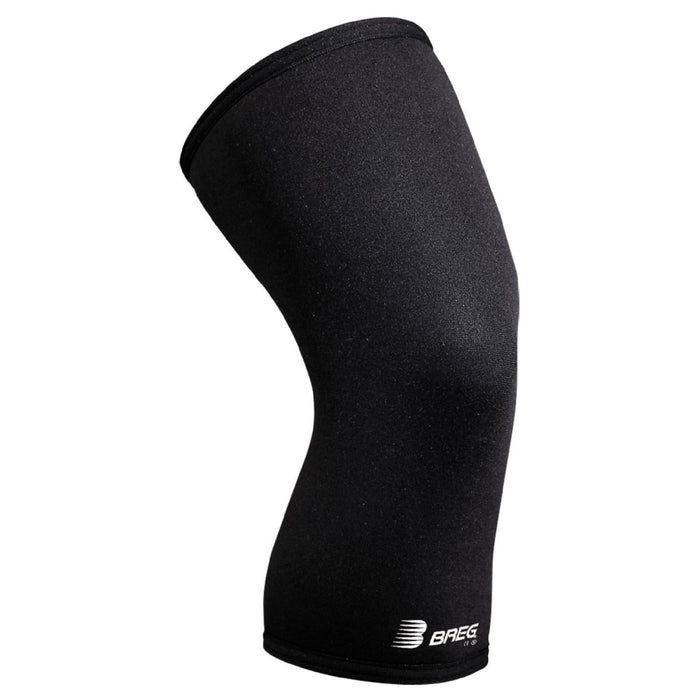 Close-up of the Breg Soft Knee Brace with Padded Patella by Brace Direct, isolated on white.