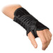 Close-up of the Breg Universal Left Wrist Lacer Support Brace by Brace Direct, worn by a model.