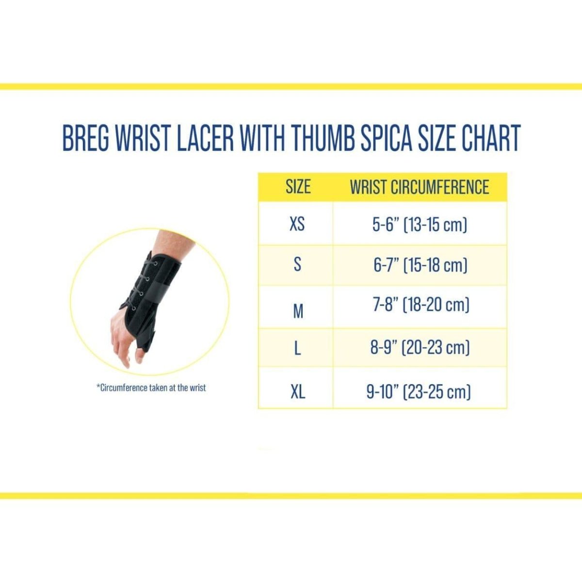 Breg Wrist Lacer with Thumb Spica - WRB103610-010-Left - Brace Direct