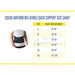 Ossur Airform Inflatable Lumbar Back Support size chart, by Brace Direct.