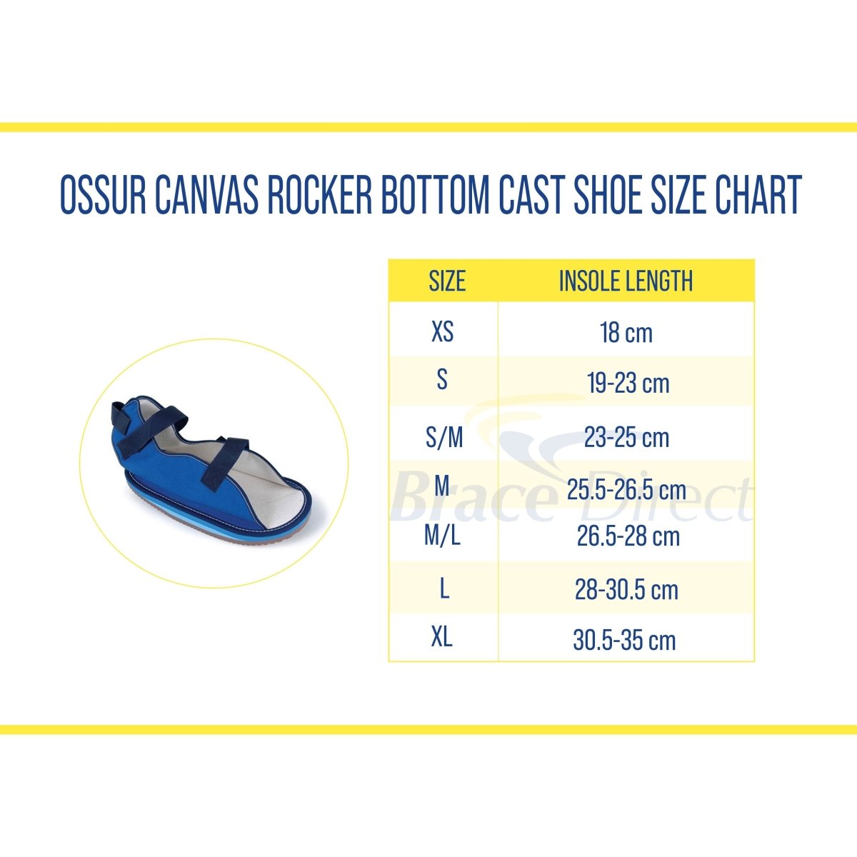 Ossur Canvas Rocker Bottom Cast Shoes - 308Cast-308XS-Blue-XS - Brace Direct
