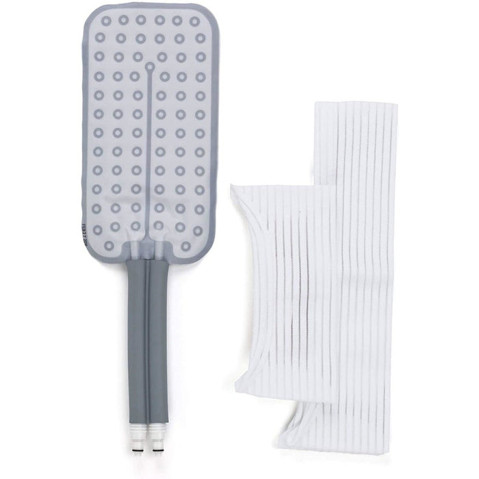 Ossur Cold Rush Rectangular Therapy Pad with two adjustable straps by Brace Direct, isolated on white.