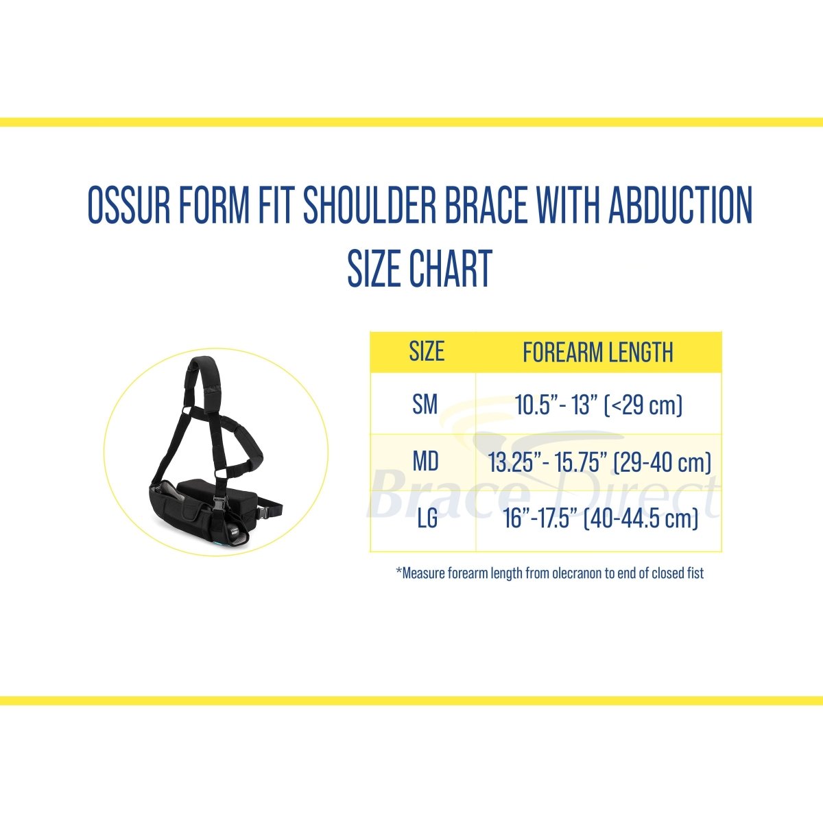 Ossur Form Fit Shoulder Brace Immobilization and Abduction Sling - SSSRImmob-Abduct-SSS-S - Brace Direct