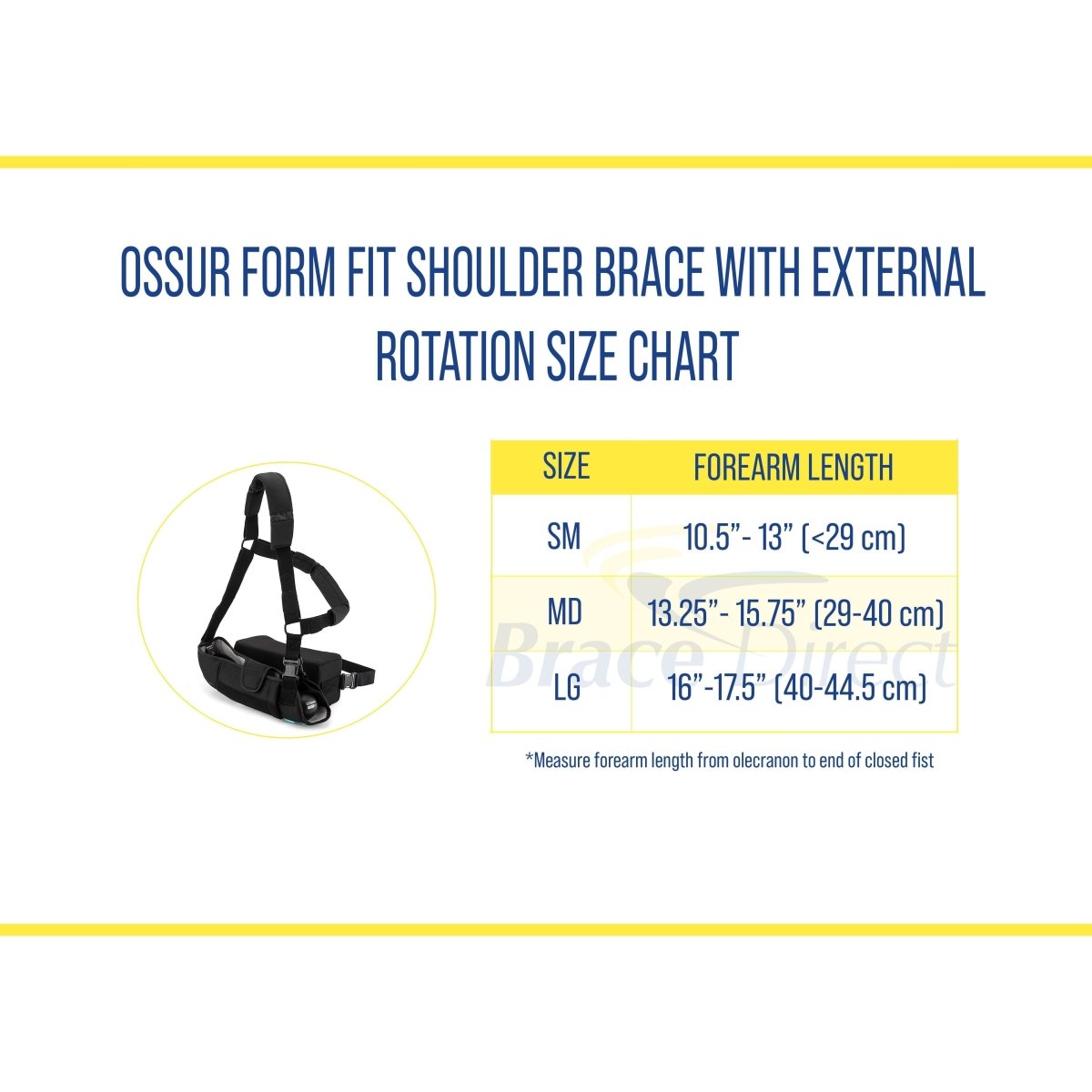 Ossur Form Fit Shoulder Brace with External Rotation - SSL-ExR-SSS-ER-S - Brace Direct