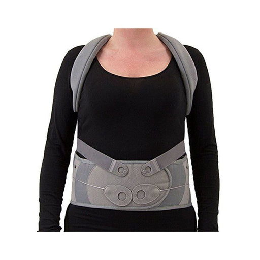 Front view of the Ossur Miami Lumbar Posterior Support Brace by Brace Direct, worn by a model.