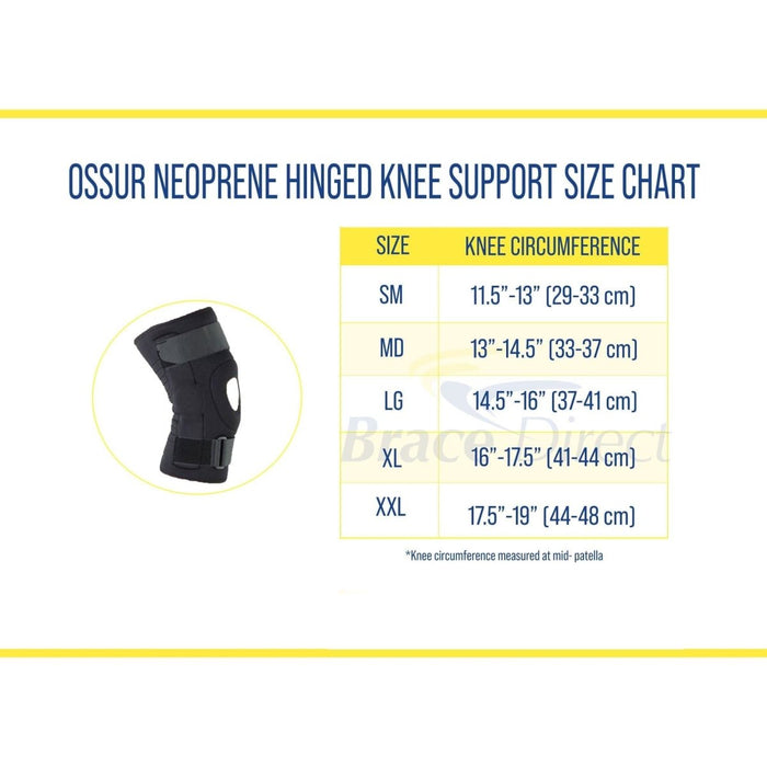 Ossur Neoprene Hinged Knee Support - 302157-302159BLK-XXL - Brace Direct