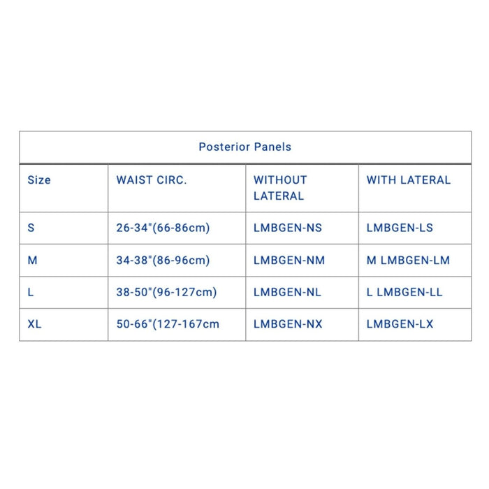 Ossur OAM RIGID LUMBAR Posterior Panels - LMBGENPP-LMBGEN-NS-S-Without Lateral - Brace Direct