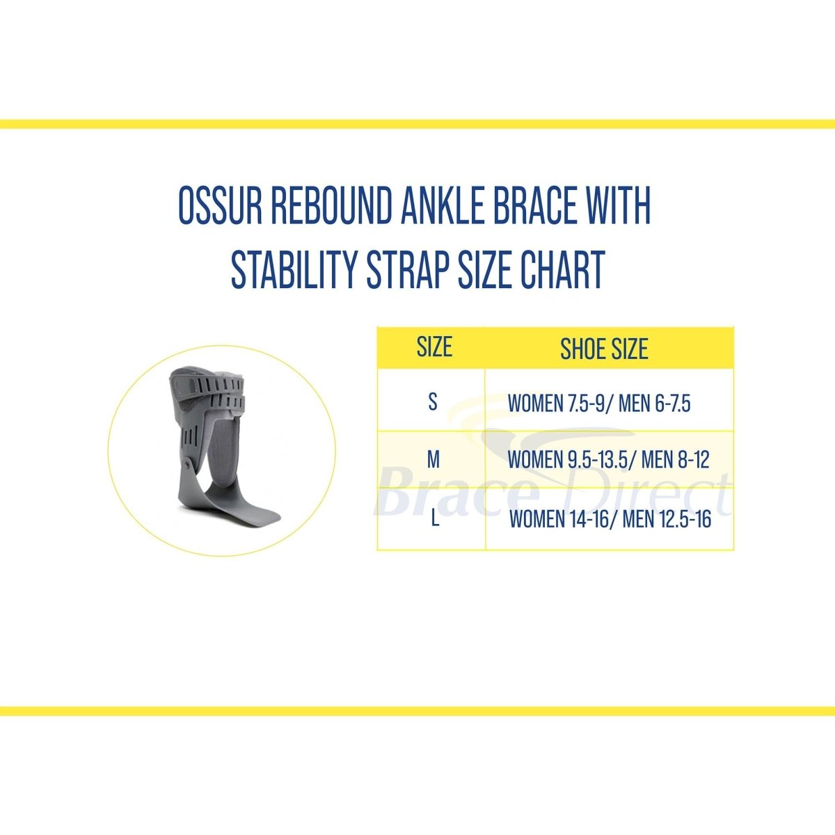 Ossur Rebound Ankle Brace with Stability Strap - B-231SS-B-231602512SS-S-Left Foot - Brace Direct