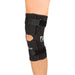 Side view of the Ossur Short Rebound Knee Brace - Polycentric Hinge Wrap by Brace Direct, worn by a model.