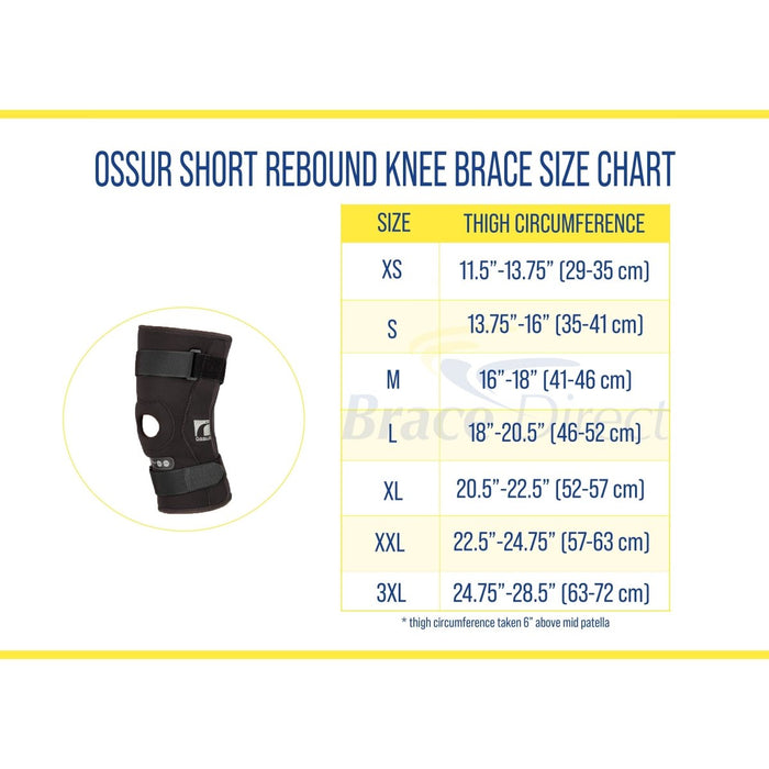 Ossur Short Rebound Knee Brace-XS-ROM Hinge-Sleeve - 707Rebound-708052XS-ROM Hinge-Sleeve - Brace Direct